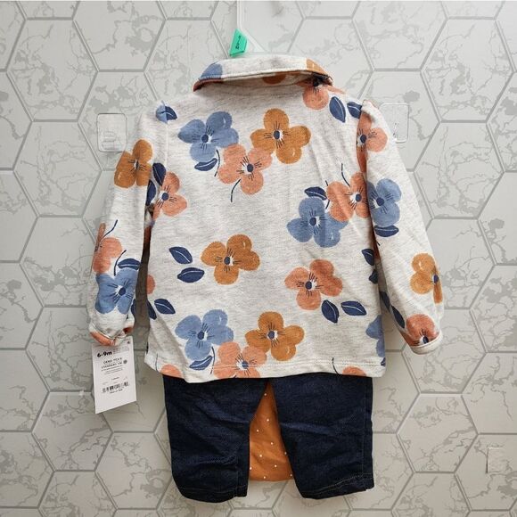 Carter's Child of Mine Baby Girl Floral Cardigan Outfit Set, 3-Piece, Size 6-9 m - Picture 2 of 8